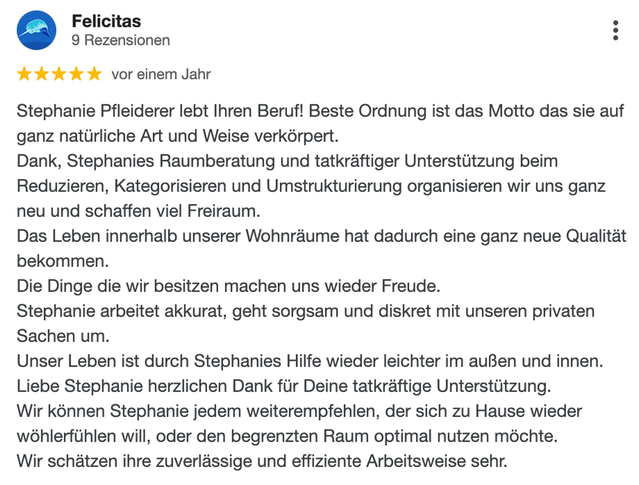 Google 5-Sterne Rezession Felicitas