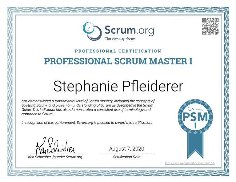 Scrum Master I Zertifikat